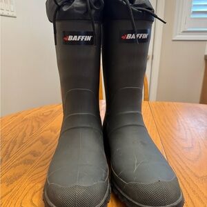 Baffin Black Waterproof Tall Rubber Boots with Drawcord